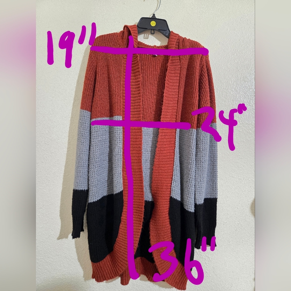 Multicolor Open Front Cardigan - Picture 6 of 13